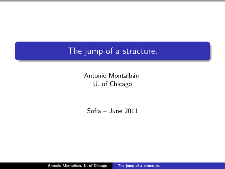 the jump of a structure