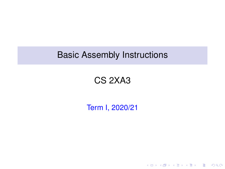 basic assembly instructions cs 2xa3