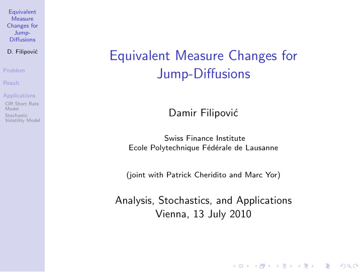 equivalent measure changes for