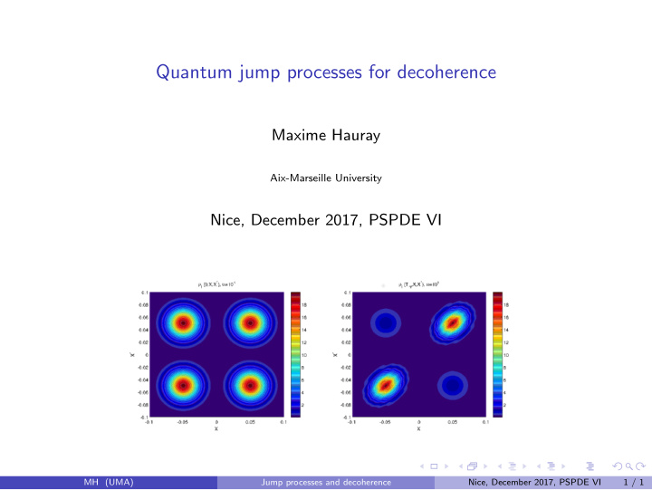 quantum jump processes for decoherence
