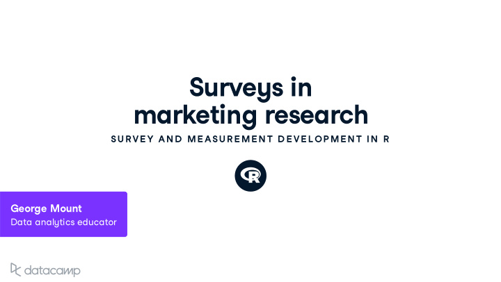 s u r v e y s in marketing research