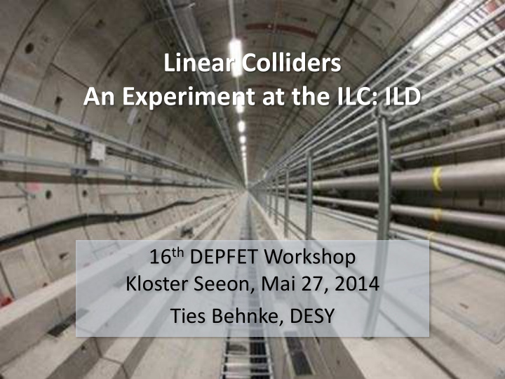 linear colliders an experiment at the ilc ild