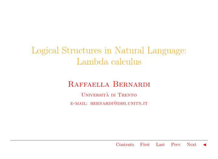 logical structures in natural language lambda calculus