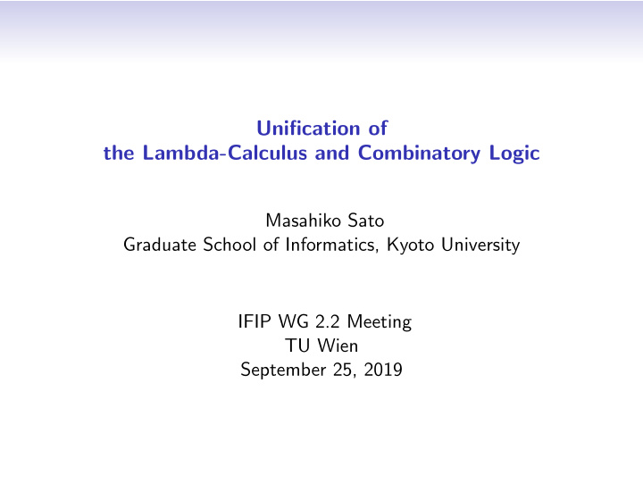 unification of the lambda calculus and combinatory logic
