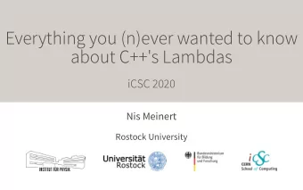 Everything you (n)ever wanted to know  about C++'s Lambdas  iCSC 2020  Nis Meinert  Rostock