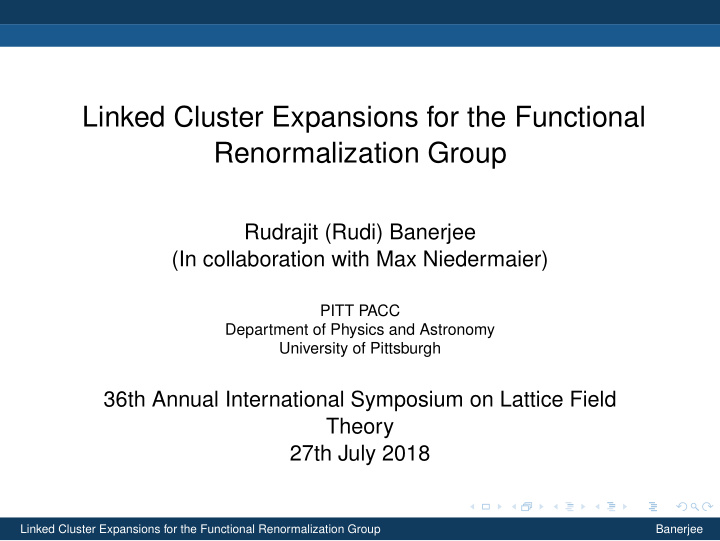 linked cluster expansions for the functional