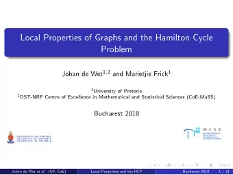 Local Properties of Graphs and the Hamilton Cycle  Problem Johan de Wet 1 , 2 and Marietjie Frick 1