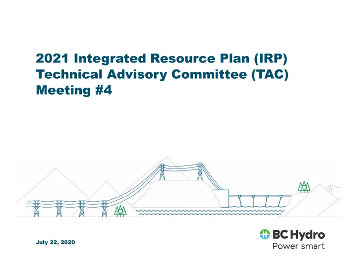2021 integrated resource plan irp technical advisory