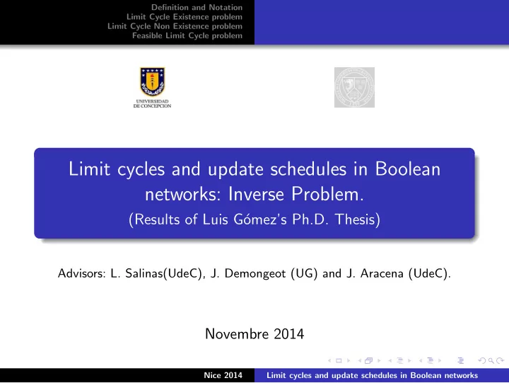 limit cycles and update schedules in boolean networks