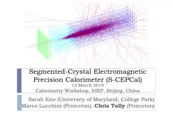 Segmented-Crystal Electromagnetic  Precision Calorimeter (S-CEPCal)  12 March 2019  Calorimetry