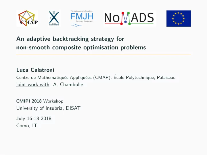 an adaptive backtracking strategy for non smooth