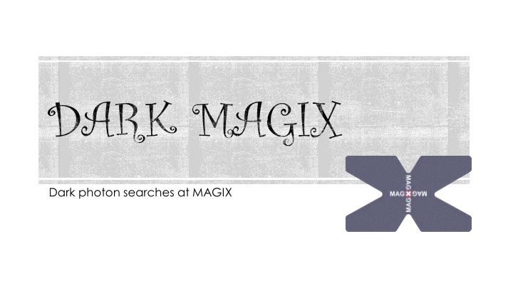 dark photon searches at magix