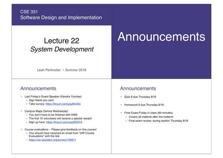 announcements