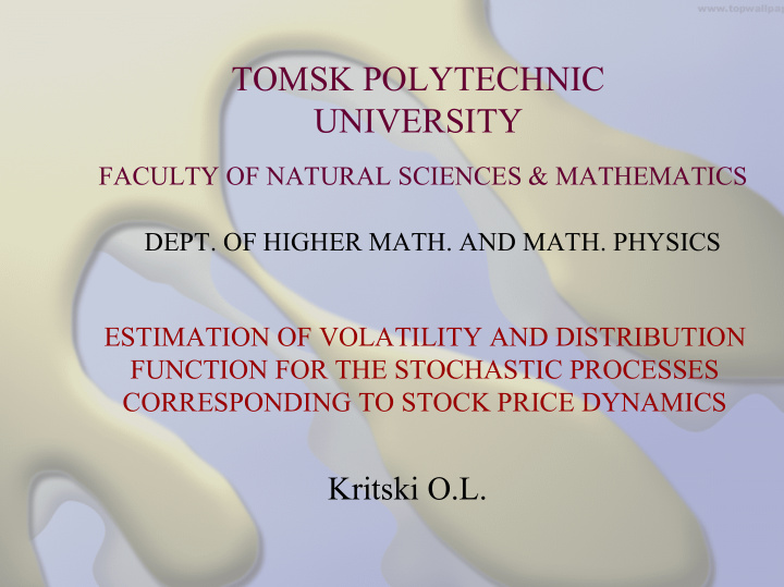 tomsk polytechnic university