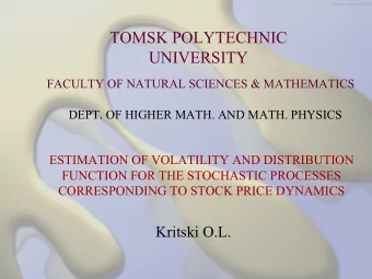 TOMSK POLYTECHNIC  UNIVERSITY  FACULTY OF NATURAL SCIENCES &amp; MATHEMATICS  DEPT. OF HIGHER MATH.