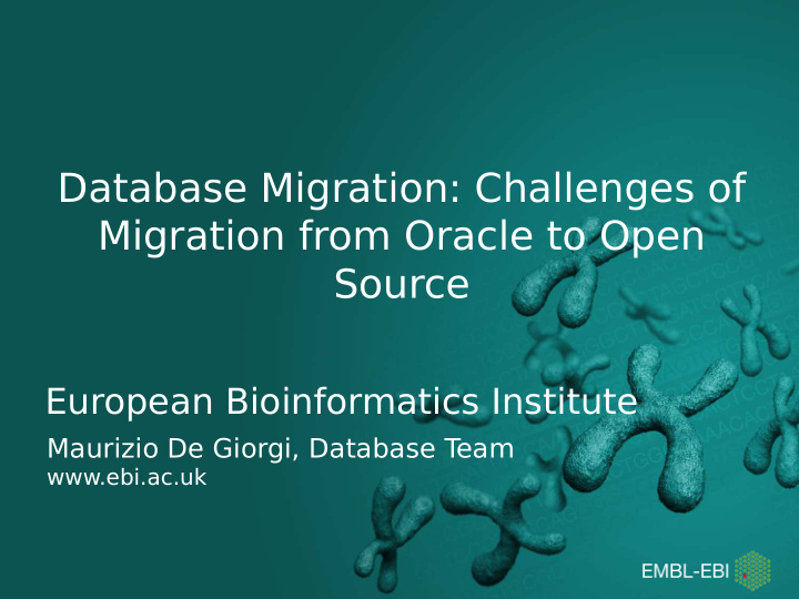 database migration challenges of migration from oracle to