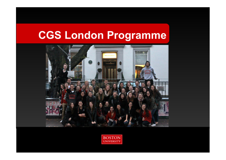 cgs london programme