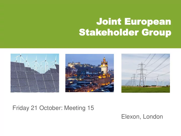 joint e oint eur uropean opean stak stakeholder gr