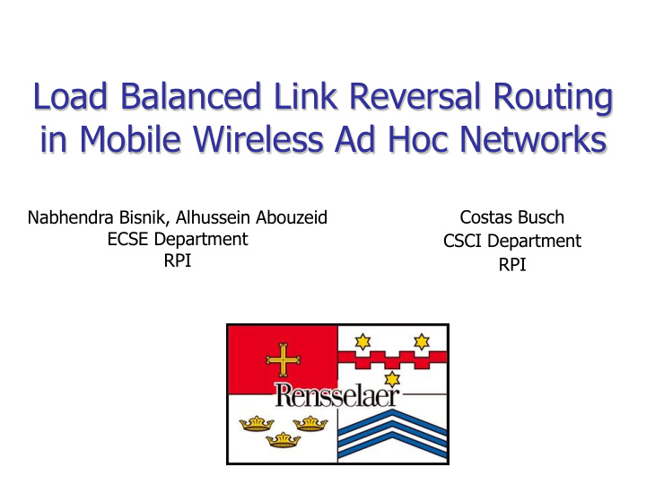 load balanced link reversal routing in mobile wireless ad