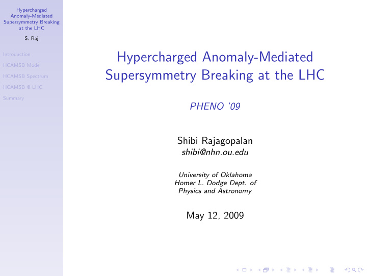 hypercharged anomaly mediated