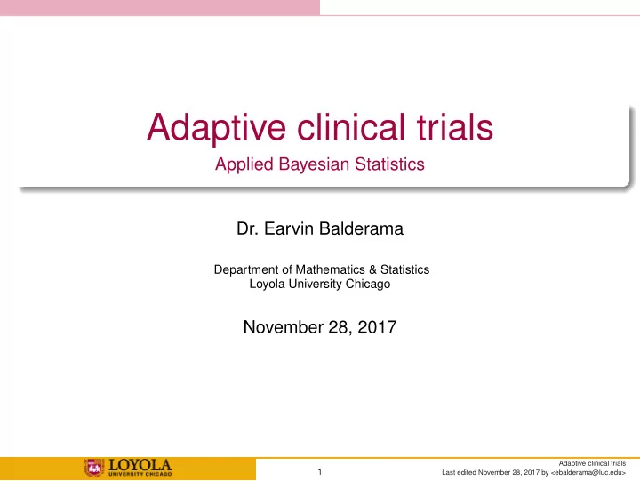 adaptive clinical trials