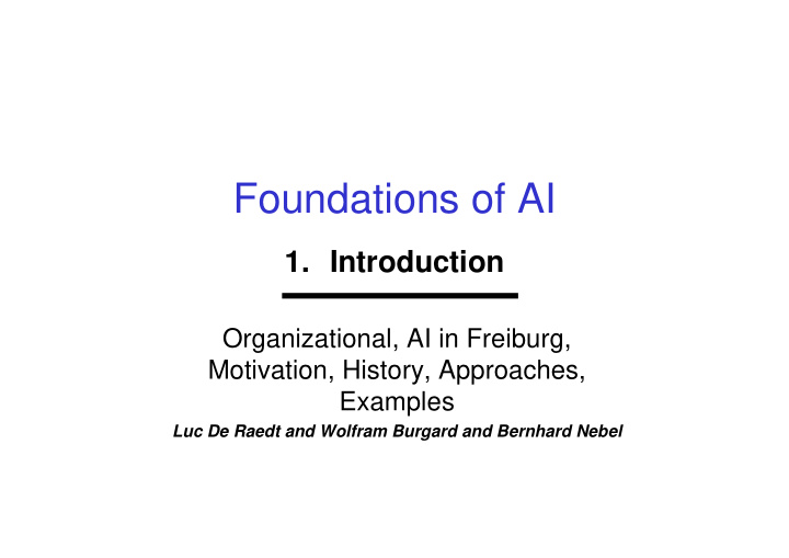 foundations of ai