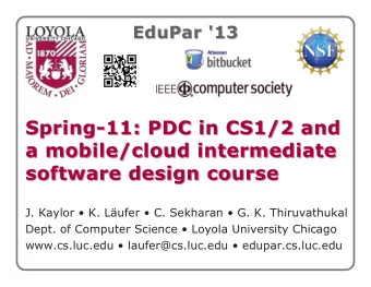 Sp  pr  ri  in  ng  g  1  11  1:  : P  PD  DC  C i  in  n C  CS  S1  1/  /2  2 a  an  nd  d  S