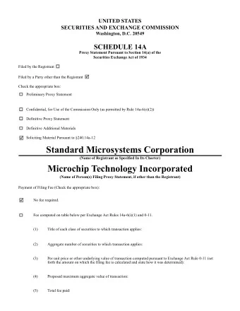 Standard Microsystems Corporation  (Name of Registrant as Specified In Its Charter)  Microchip