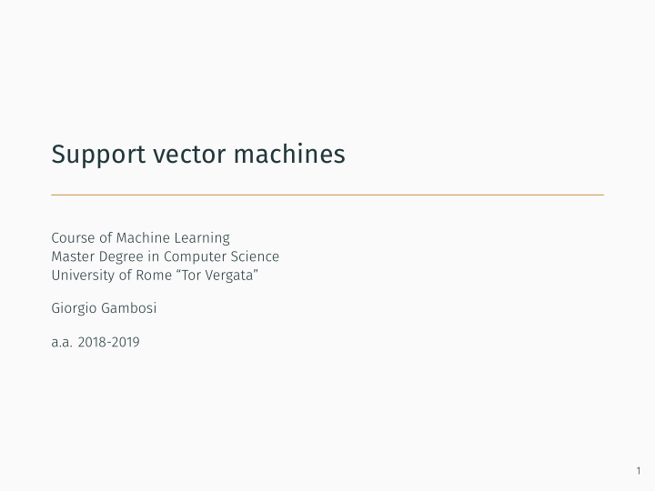 support vector machines