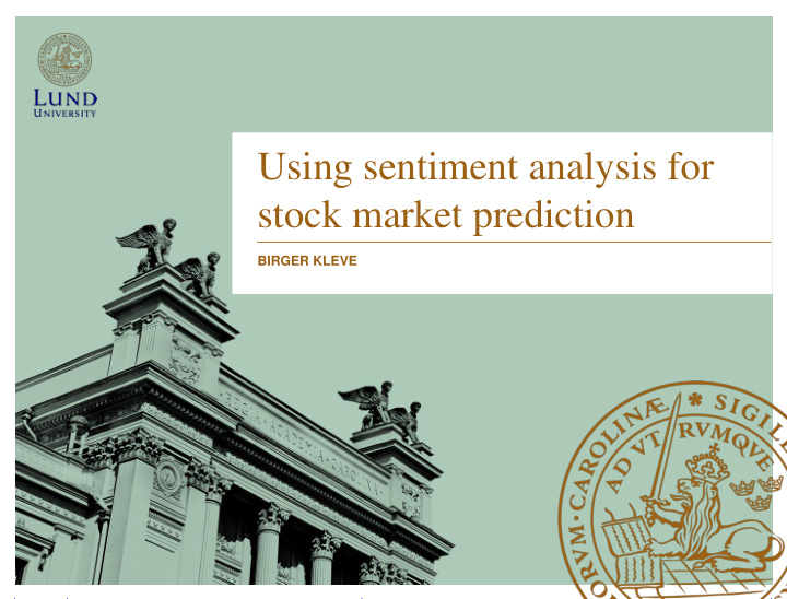 using sentiment analysis for