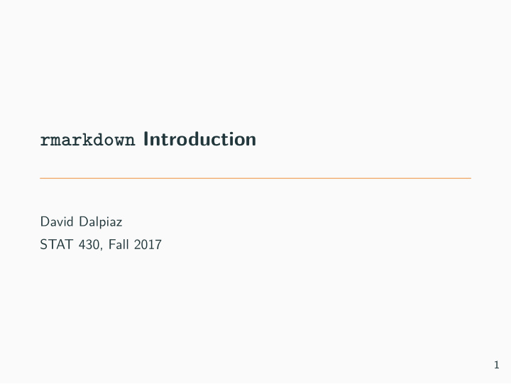 rmarkdown introduction