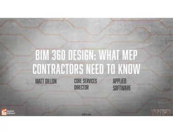 BIM 360 Design: What MEP  Contractors Need to know  Core Services  Applied  Matt Dillon  Director