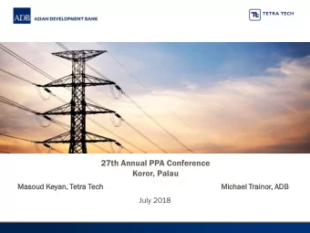 Sector Reform and Capacity Building Technical Assistance for  the Electricity Sector in the Pacific