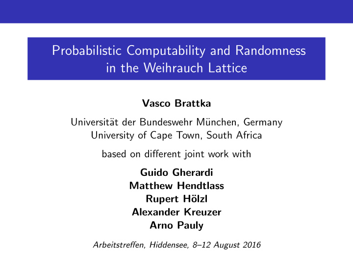 probabilistic computability and randomness in the