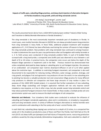 Impacts of traffic pans, subsoiling tillage practices, and deep shank injection of alternative