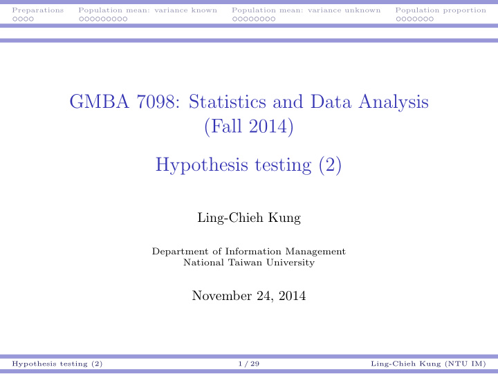 gmba 7098 statistics and data analysis fall 2014