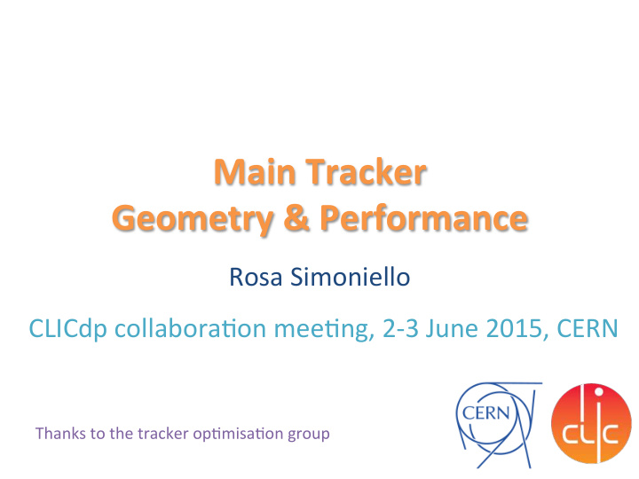 main tracker geometry performance