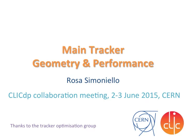 main tracker geometry performance