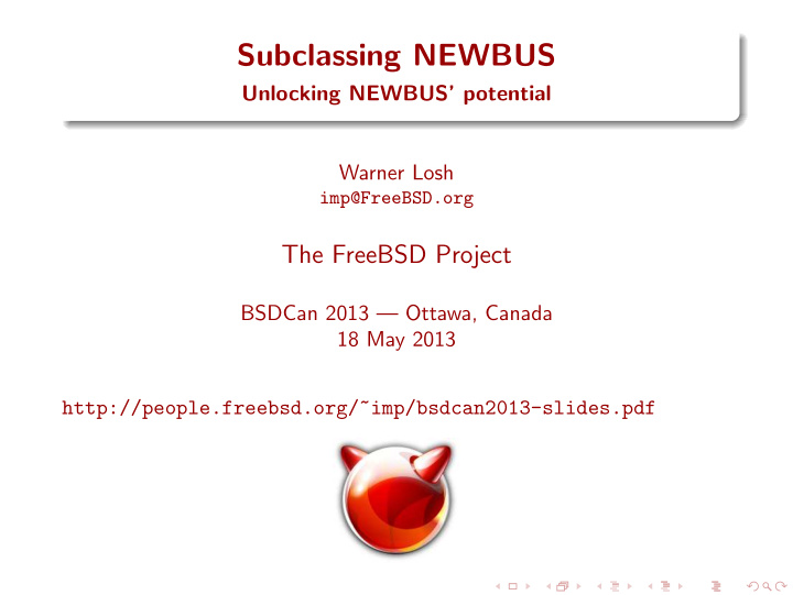 subclassing newbus