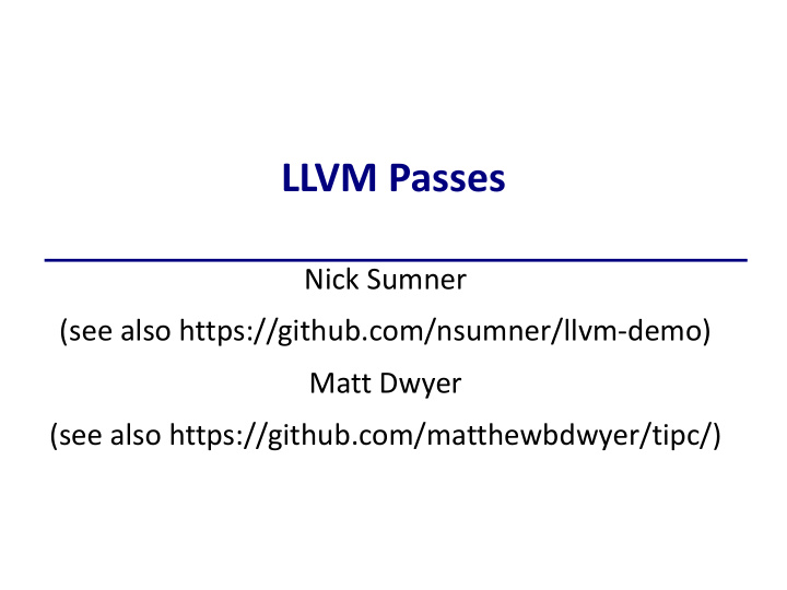 llvm passes