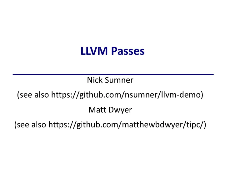 llvm passes