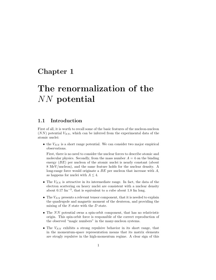 the renormalization of the nn potential