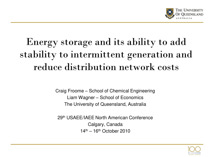 energy storage and its ability to add stability to