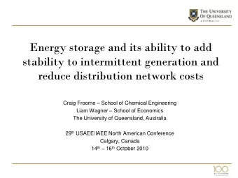 Energy storage and its ability to add  stability to intermittent generation and  reduce