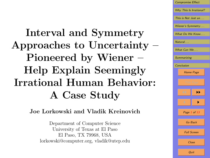 interval and symmetry