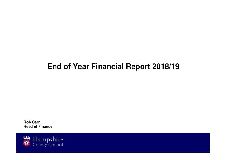 end of year financial report 2018 19