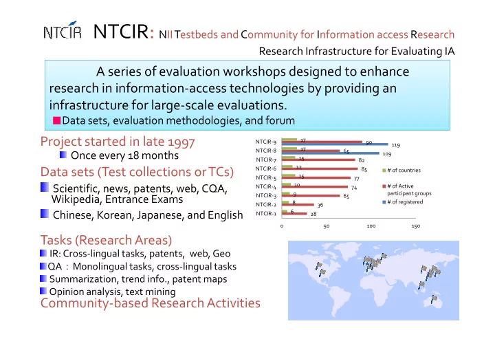 tasks at past ntcirs