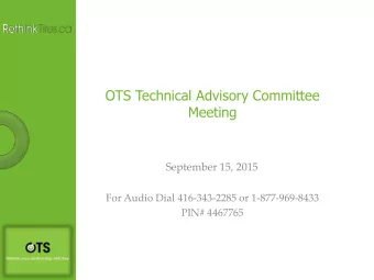 Meeting  September 15, 2015  For Audio Dial 416-343-2285 or 1-877-969-8433  PIN# 4467765  Meeting