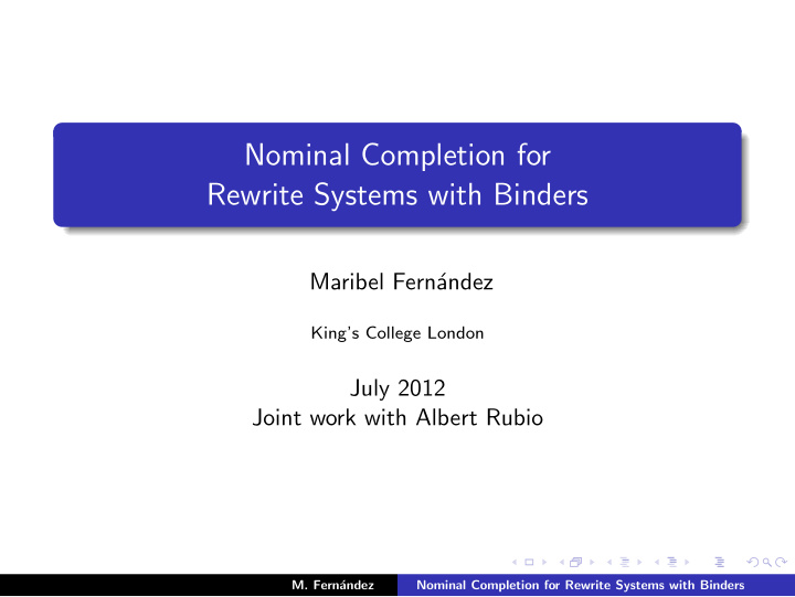 nominal completion for rewrite systems with binders