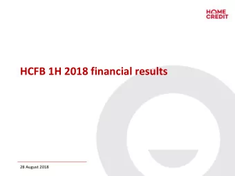 HCFB 1H 2018 financial results  28 August 2018  1  Disclaimer  &quot;IMPORTANT: You must read the